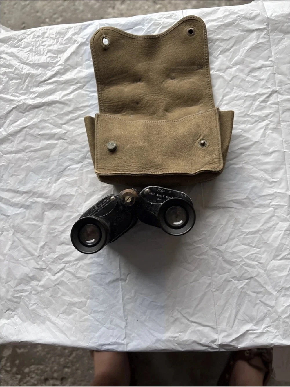 Luxor Jr Military Bino-Vintage Black Binoculars with Tan Carry Case -